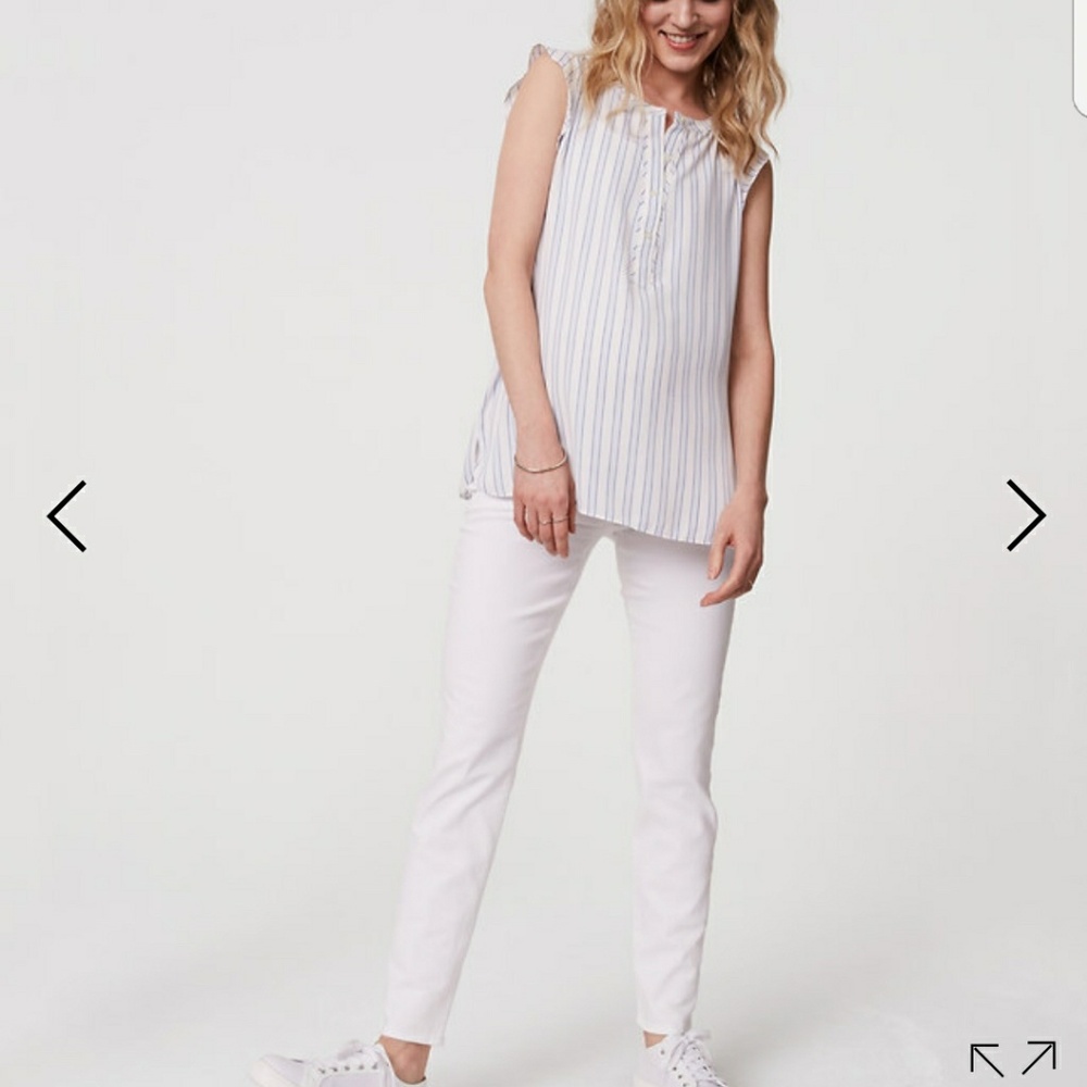 Loft Maternity Skinny Ankle Jeans in White